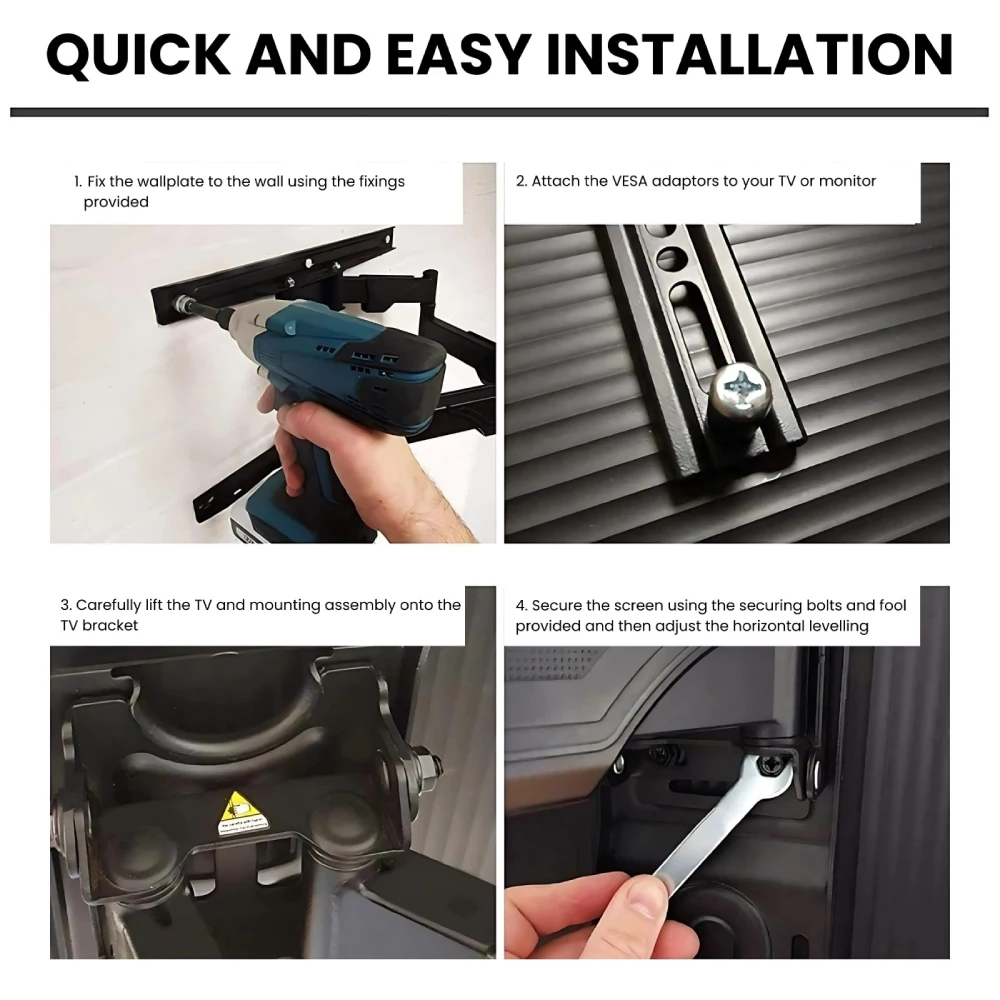 NB LED Wall Mount Kit 40" To 80" | Moveable and Adjustable view 6
